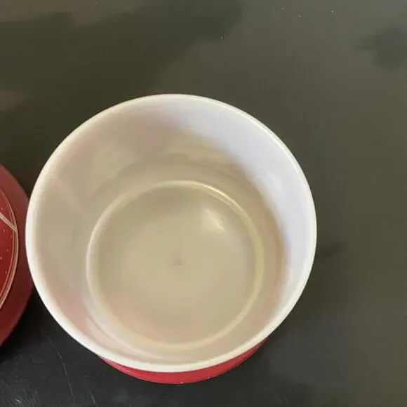 Tupperware One-Touch B Christmas Red Snowflake Canister - Red Lid - #2708 - EUC - Picture 6 of 7